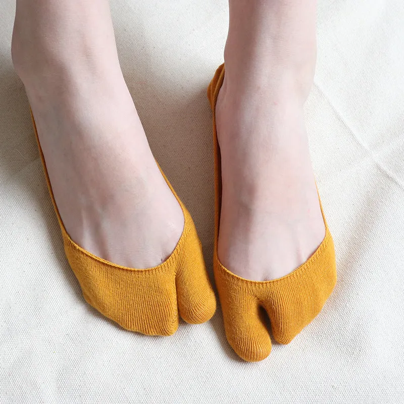 Two-toe Socks Split Toe Low Cut Women's Socks Anti-slip Invisible Socks