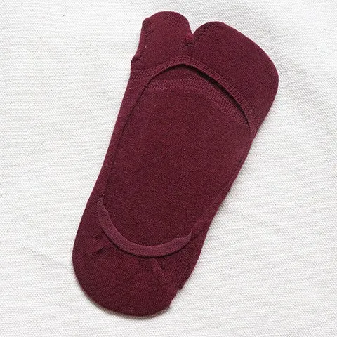 Two-toe Socks Split Toe Low Cut Women's Socks Anti-slip Invisible Socks