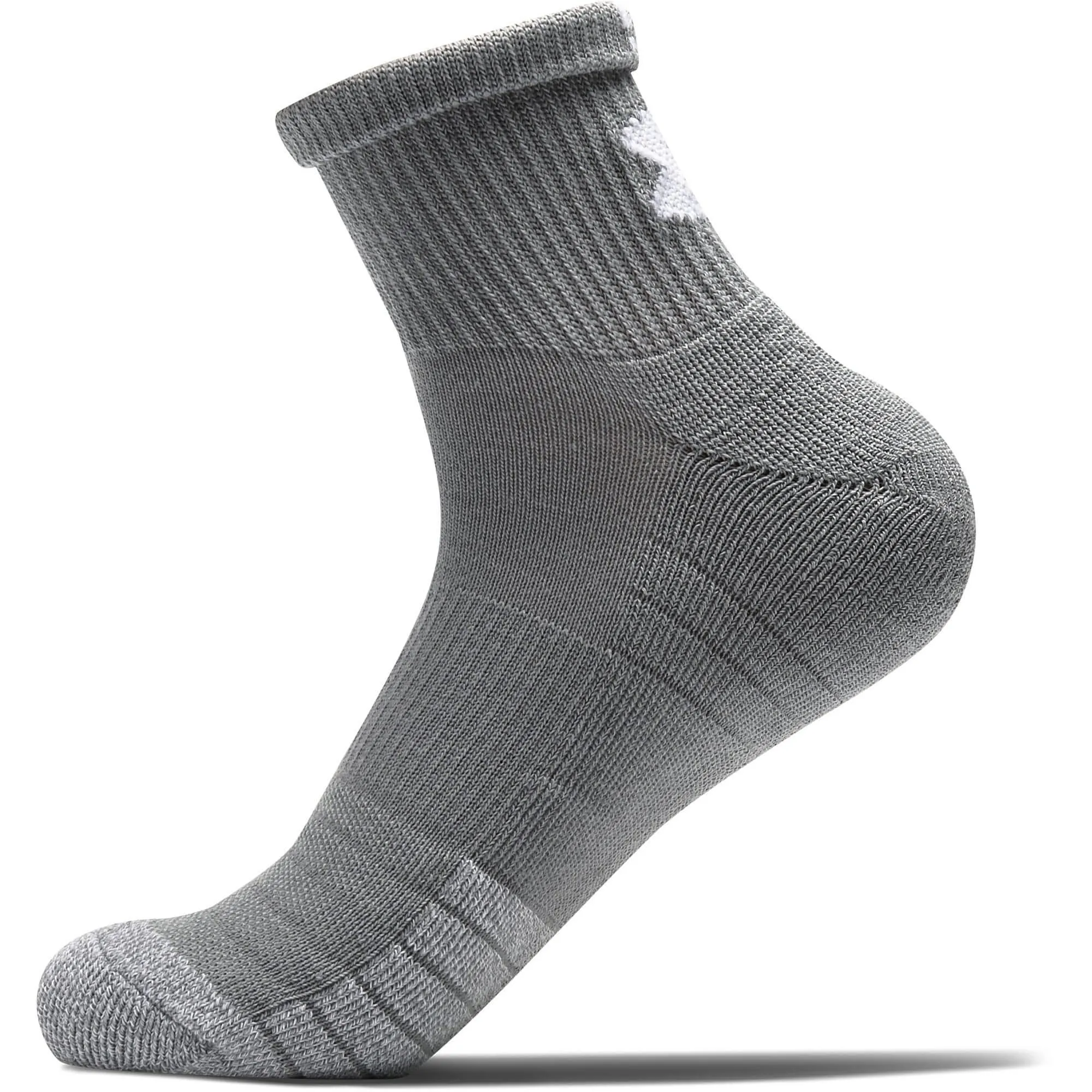 Under Armour HeatGear Quarter (3 Pack) Socks - Grey
