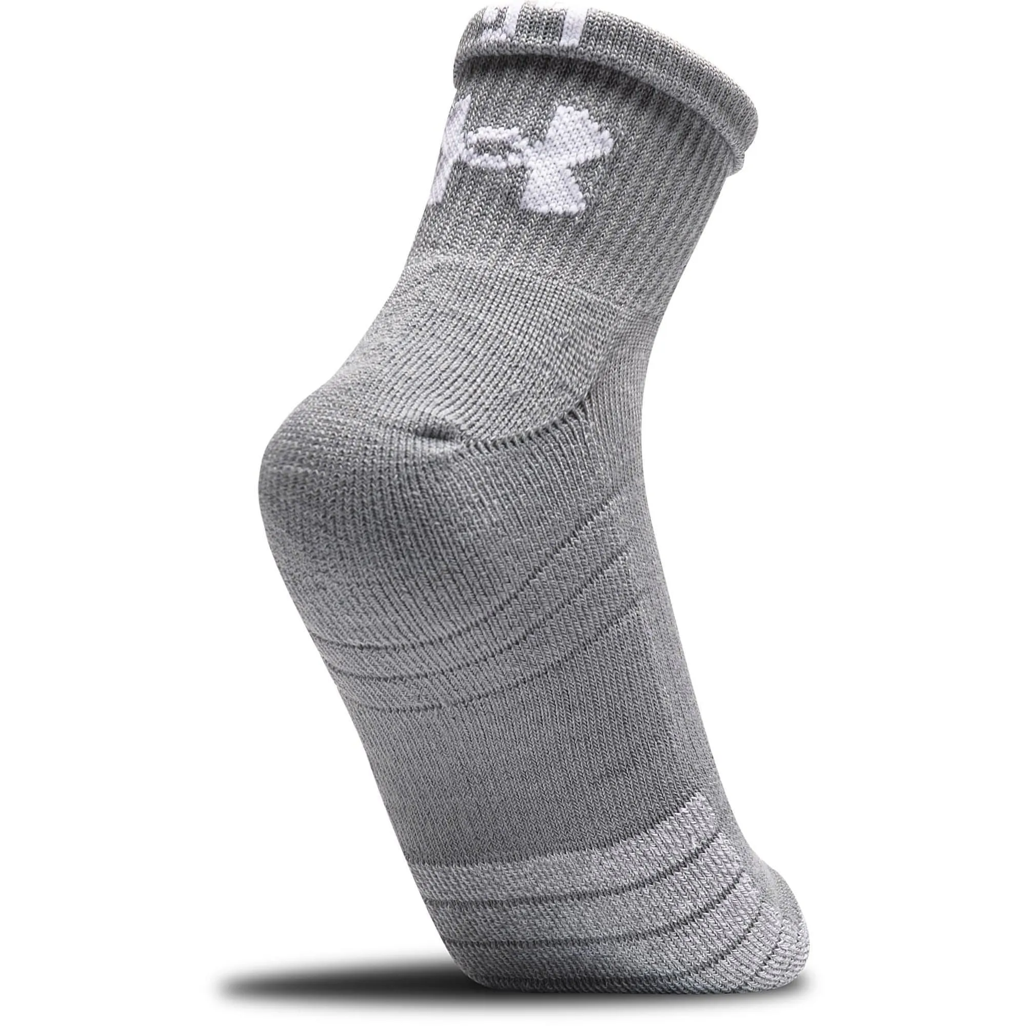 Under Armour HeatGear Quarter (3 Pack) Socks - Grey