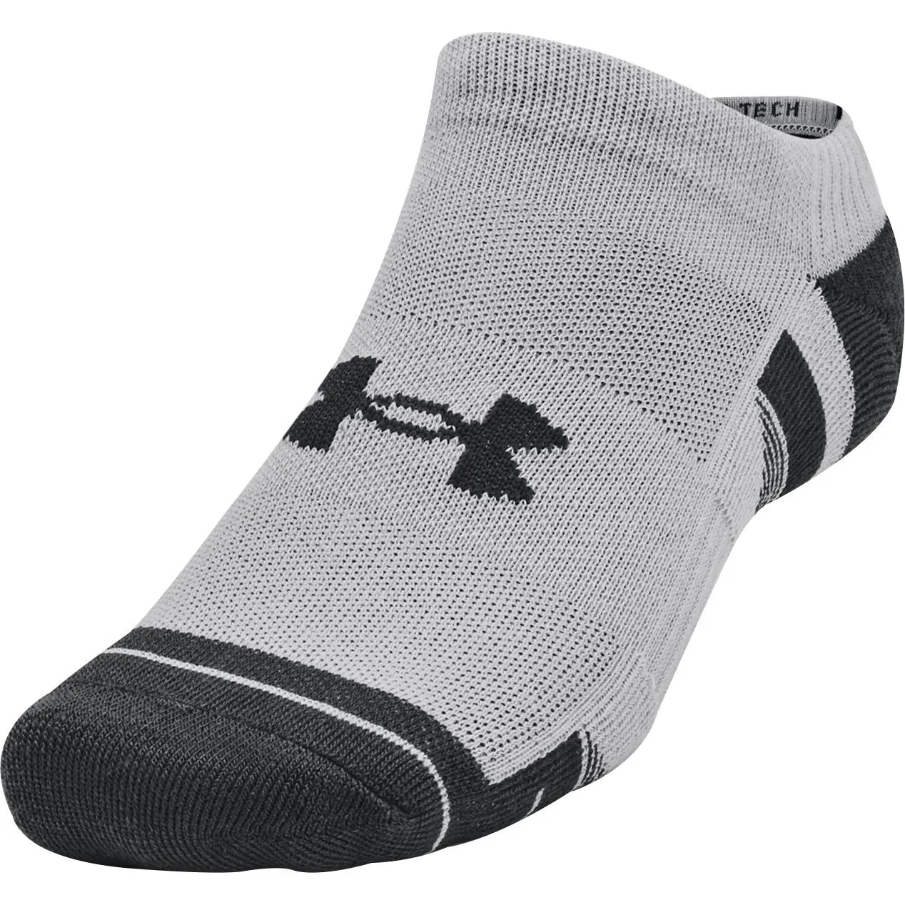 Under Armour Performance Tech (3 Pack) No Show Socks - Grey