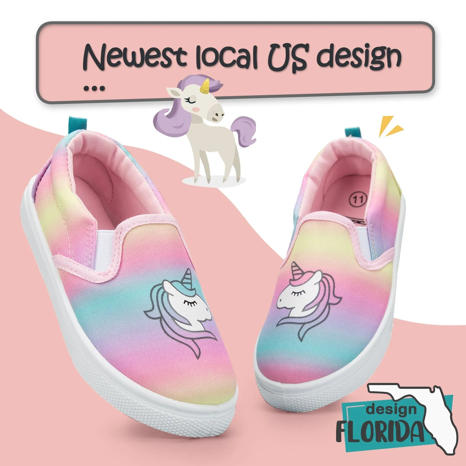 Unicorn Print Slip-on Colorful Espadrilles