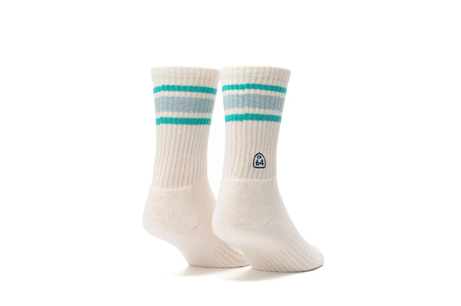 Unisex - Show-Offs Crew Sock - Natural w/ Sea Stripe