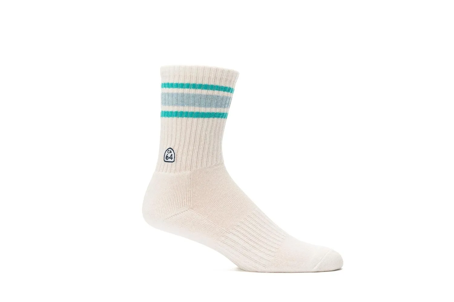 Unisex - Show-Offs Crew Sock - Natural w/ Sea Stripe