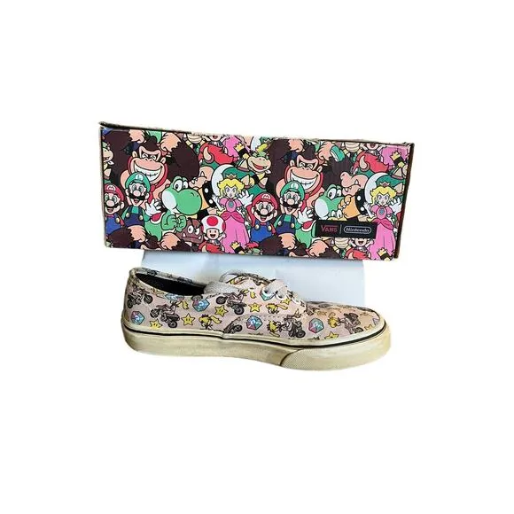 Vans Nintendo Shoes Princess Peach Girl Size 2.0 DIRTY NEEDS CLEANING Authentic