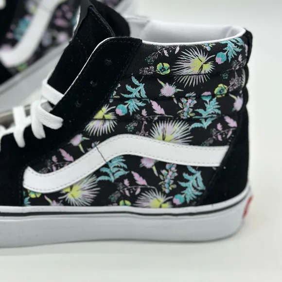 Vans Women's Black Floral High-Top Sneakers