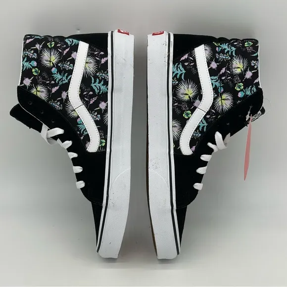 Vans Women's Black Floral High-Top Sneakers