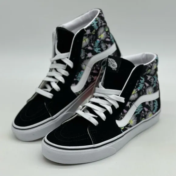 Vans Women's Black Floral High-Top Sneakers