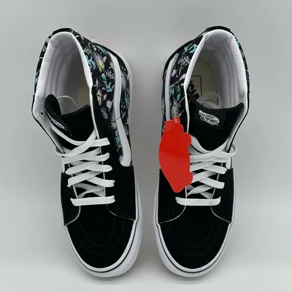 Vans Women's Black Floral High-Top Sneakers