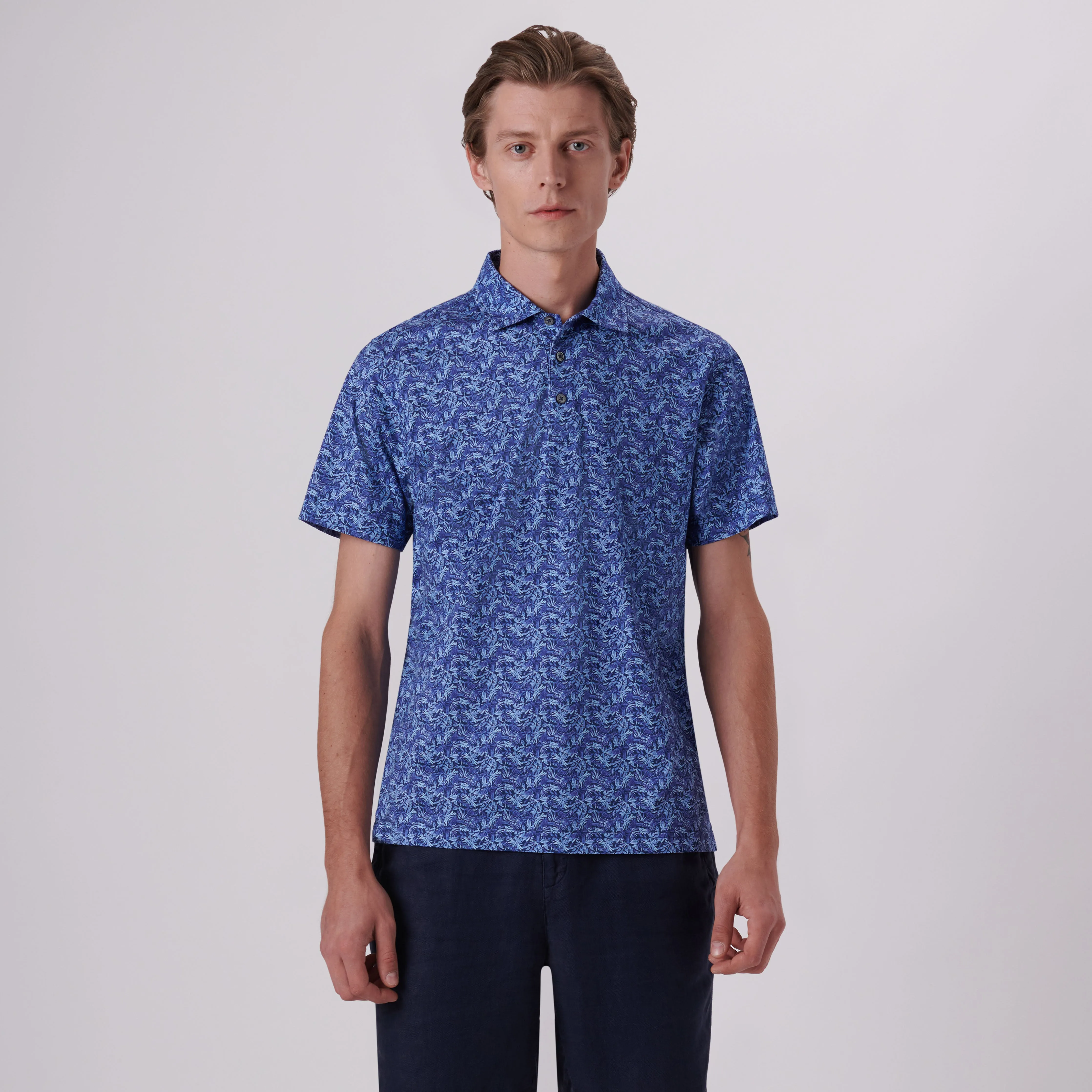 Victor Leaf Print OoohCotton Polo