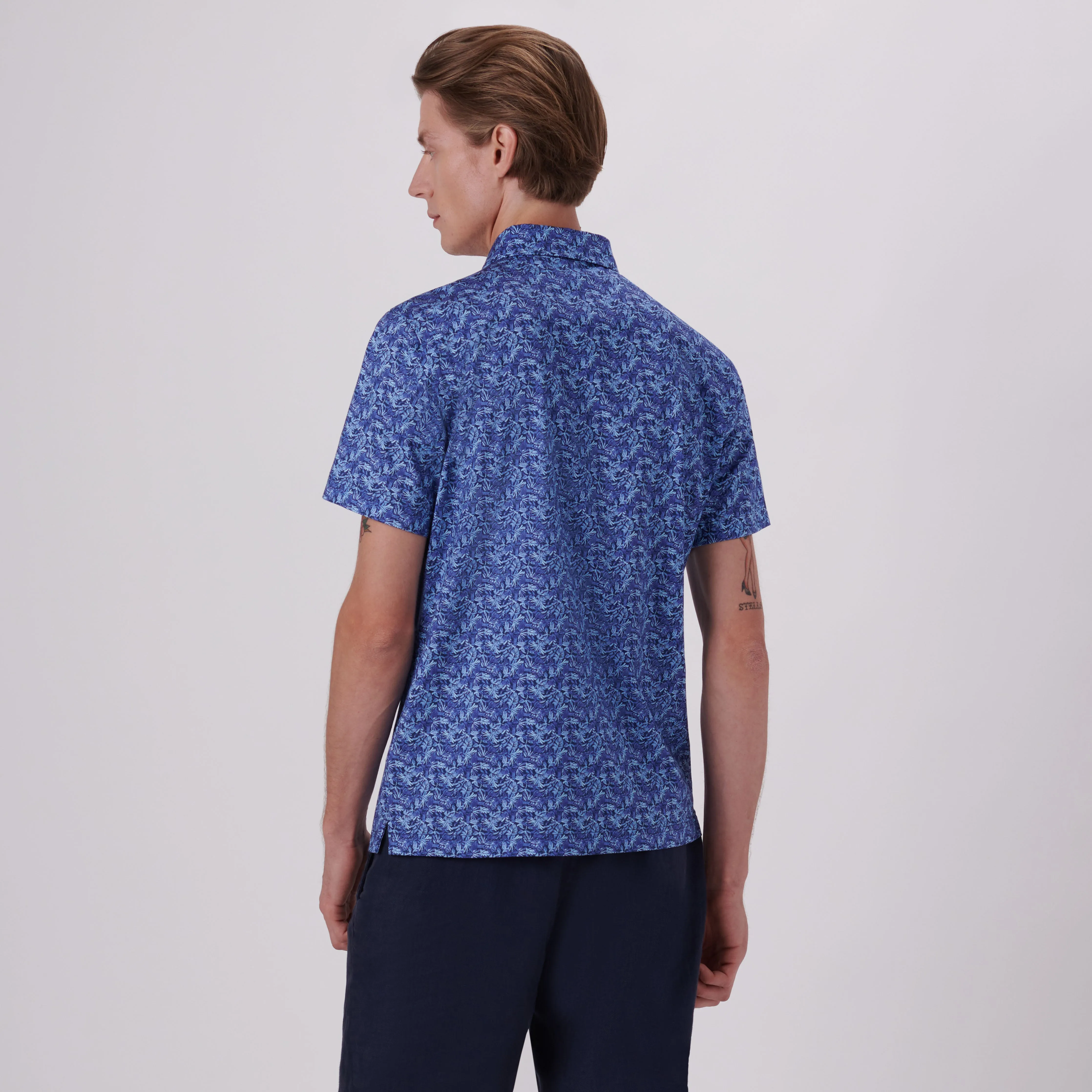 Victor Leaf Print OoohCotton Polo