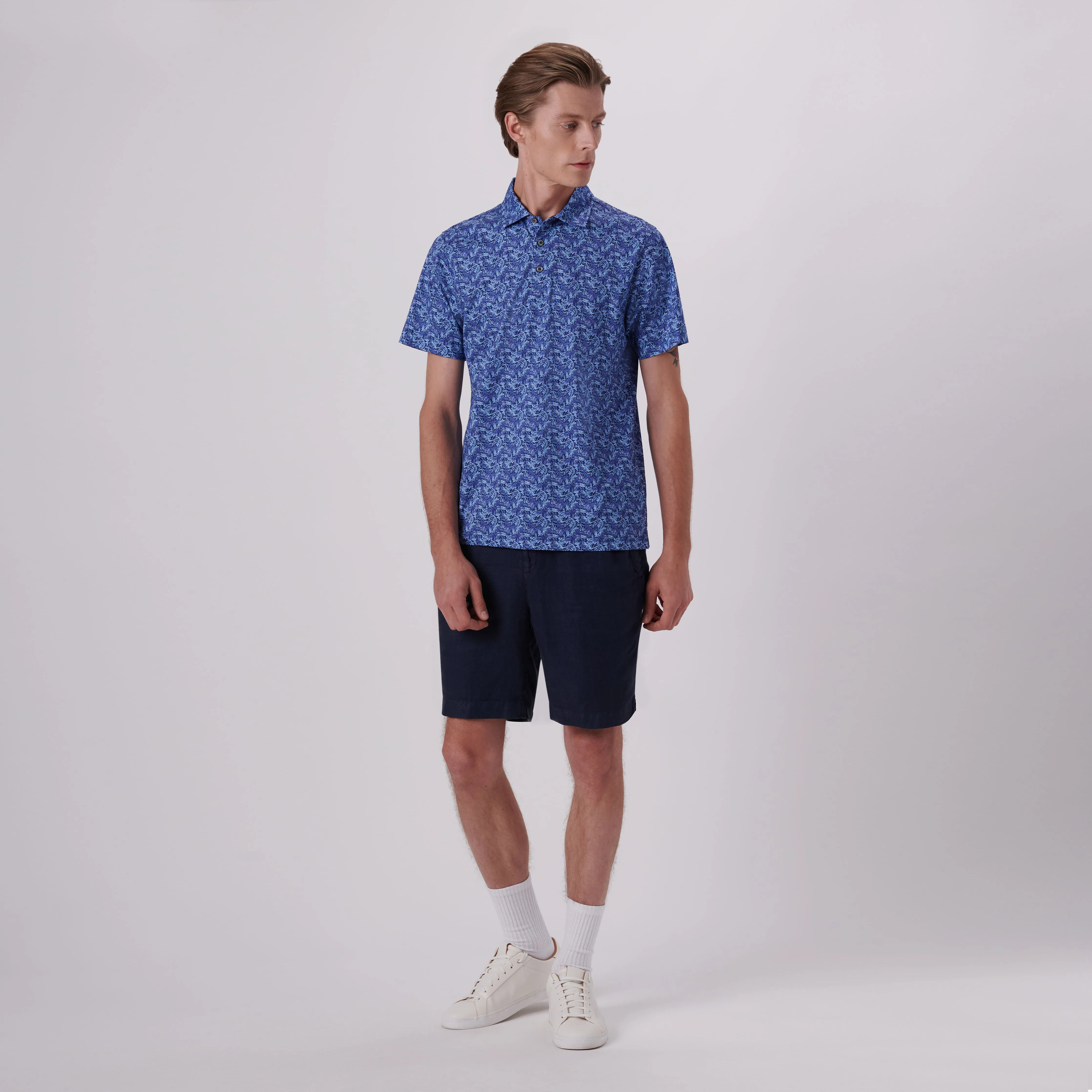 Victor Leaf Print OoohCotton Polo