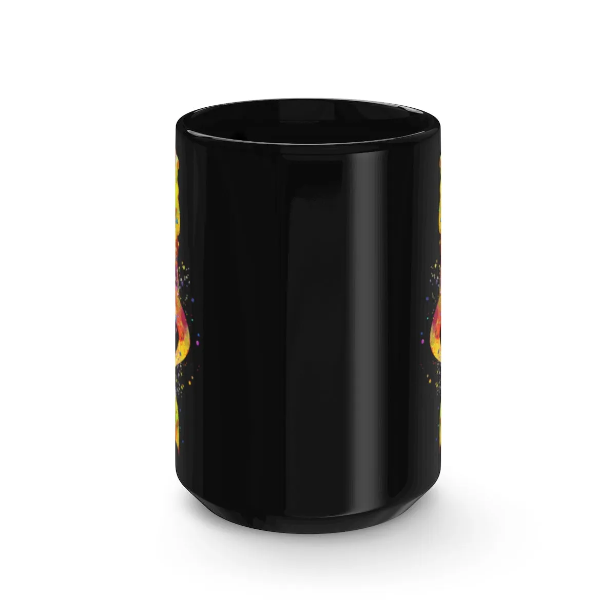 Watercolor Mermaid Black Mug 15oz