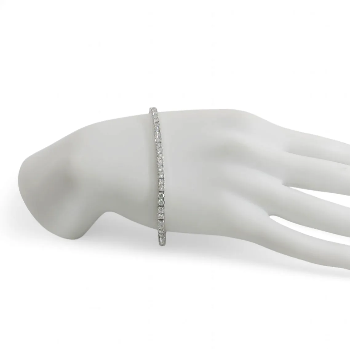 WHITE GOLD LAB GROWN DIAMONDS TENNIS BRACELET