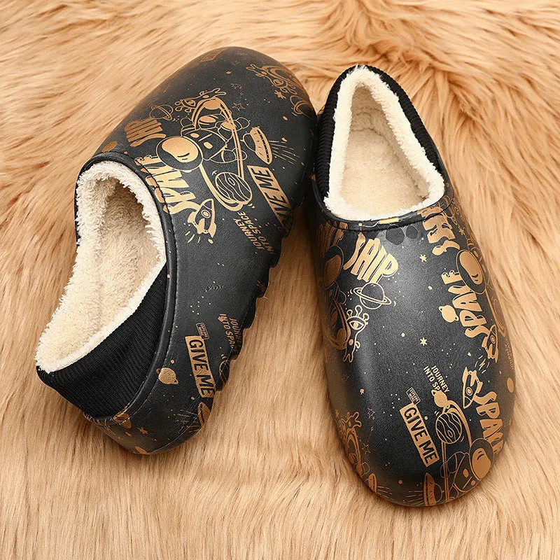 Winter Plush Warm Men's Lovers Thick Soled Large Slippers