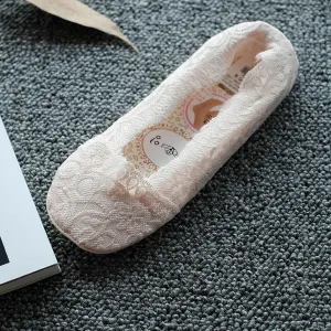 Women Lace No Show Socks Summer Japan Fashion Anti-Slip Size 2-8