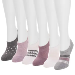 Women's 6 Pack Dream Step by Muk Luks® No Show Socks