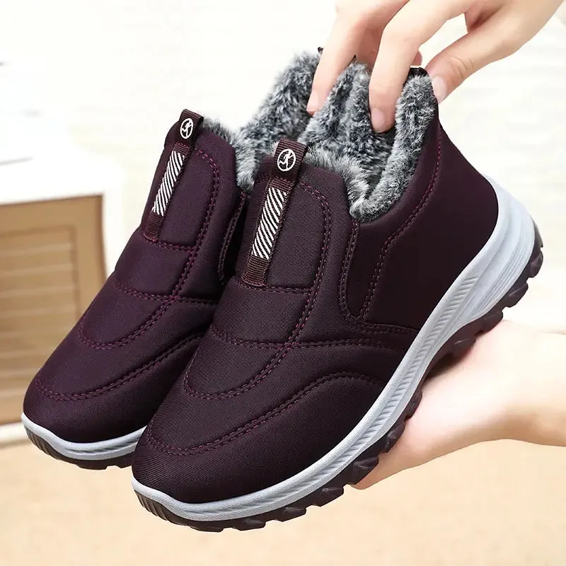 Women's Cozy Fleece-Lined Winter Slip-On Shoes