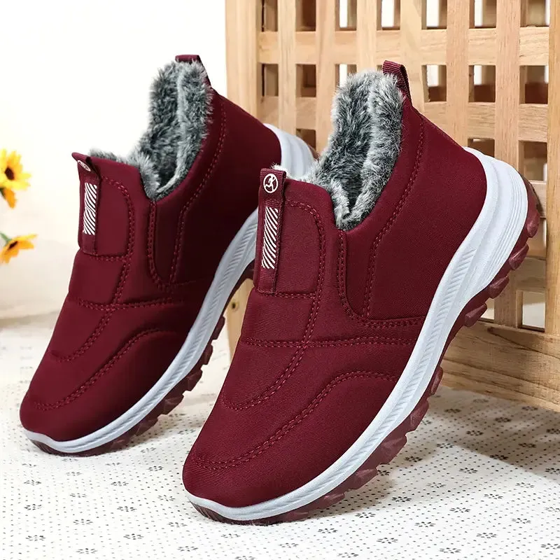 Women's Cozy Fleece-Lined Winter Slip-On Shoes