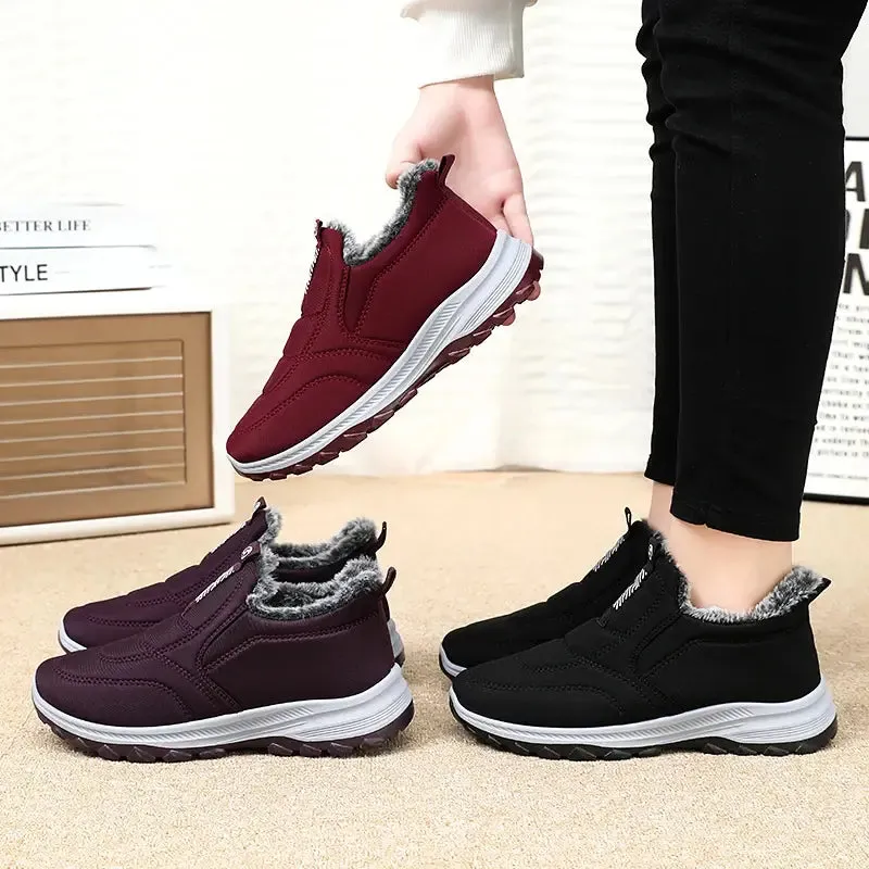 Women's Cozy Fleece-Lined Winter Slip-On Shoes