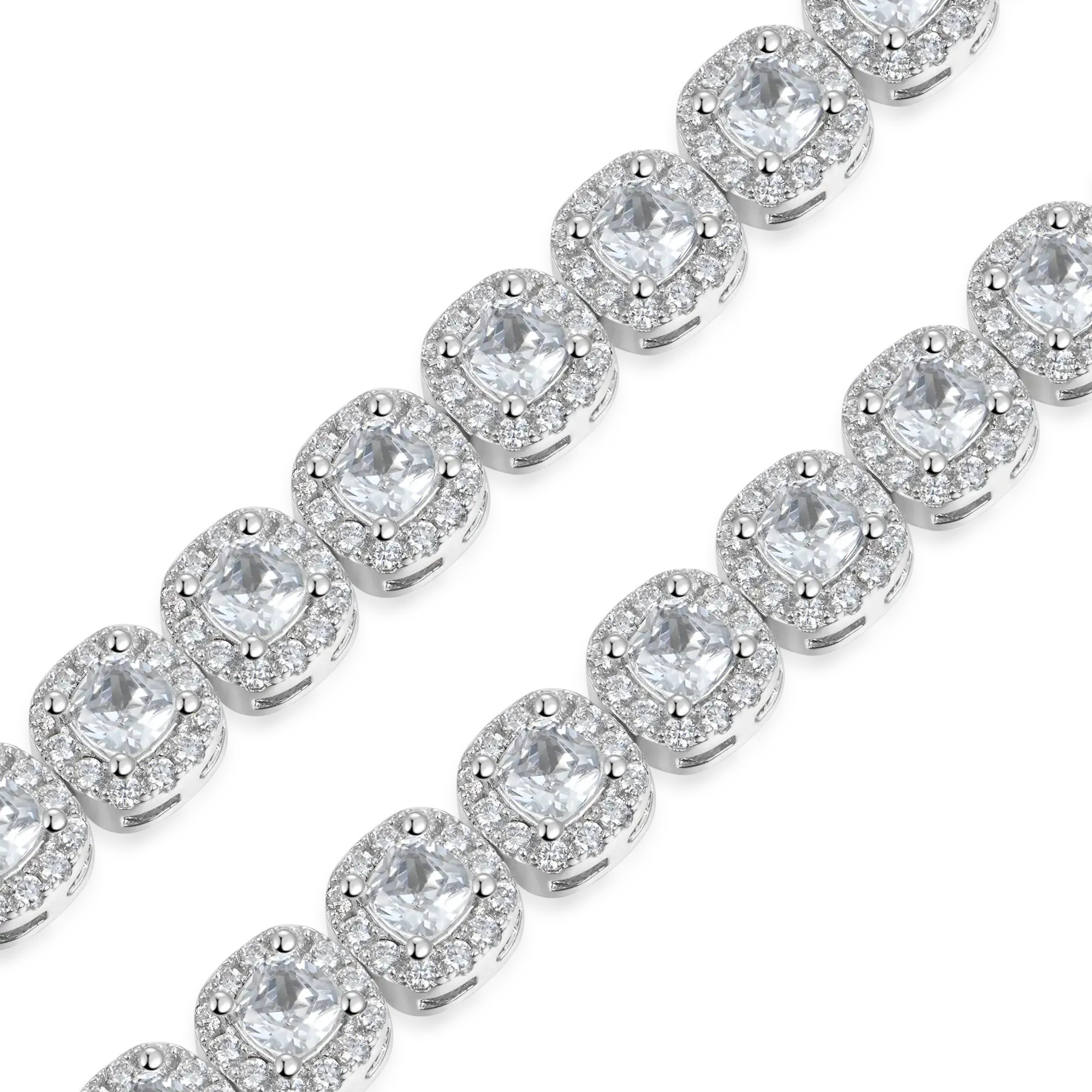 Women's Cushion-Cut Clustered Tennis Bracelet - 7mm