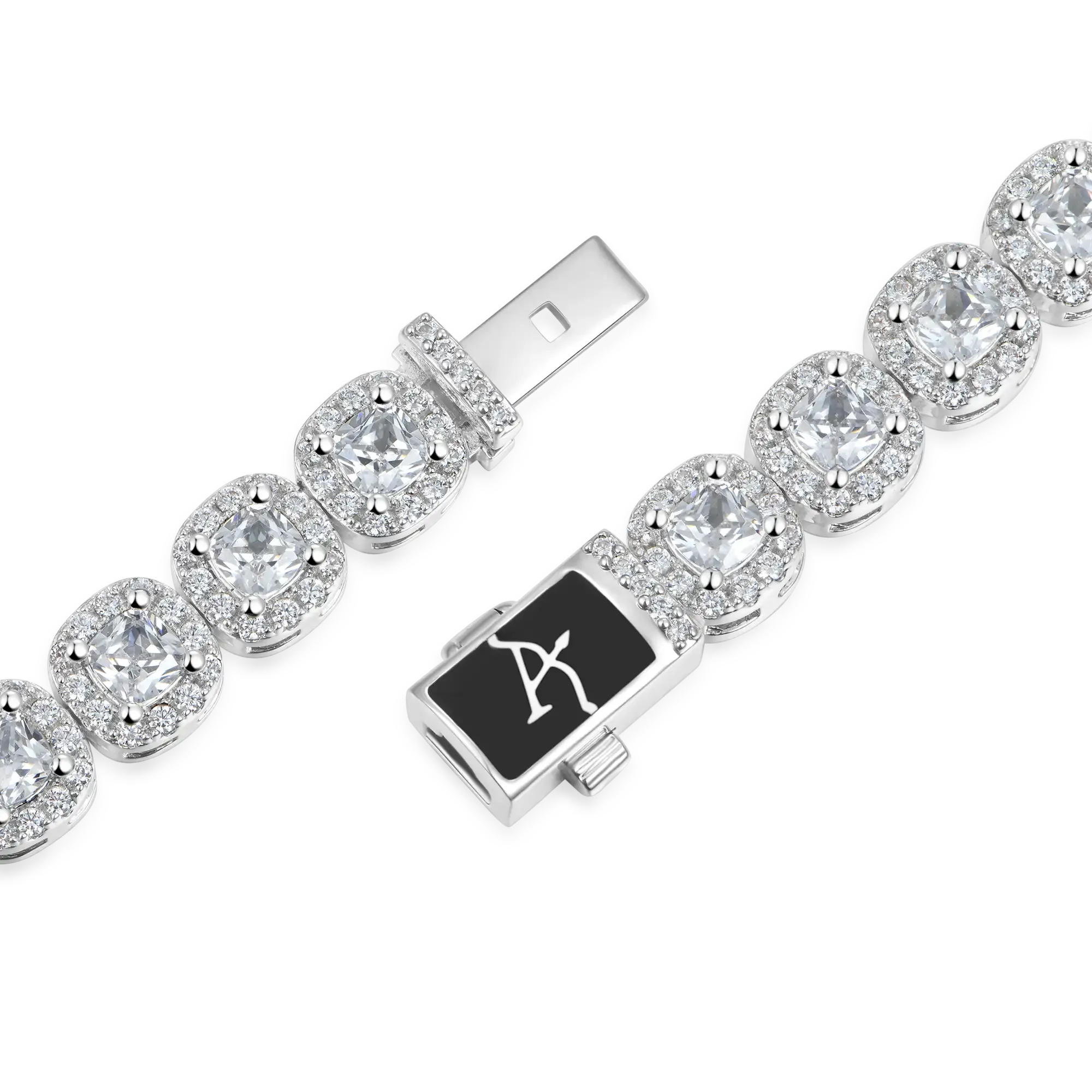 Women's Cushion-Cut Clustered Tennis Bracelet - 7mm
