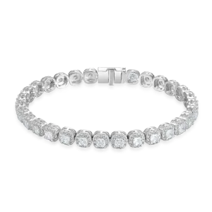 Women's Cushion-Cut Clustered Tennis Bracelet - 7mm