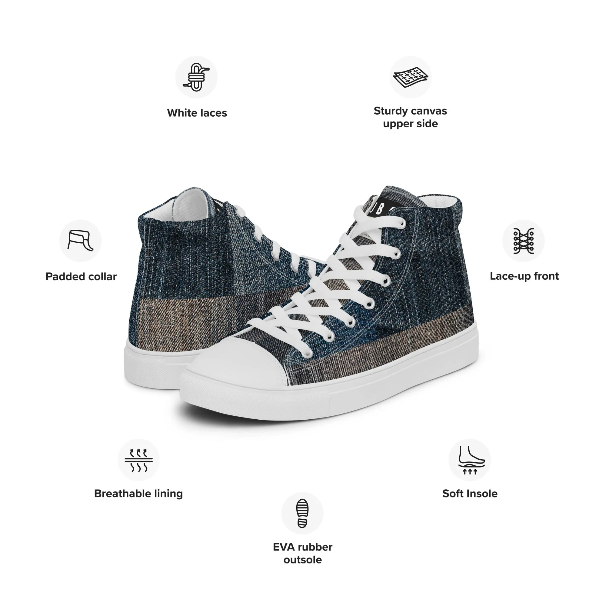 Women’s high top canvas shoes