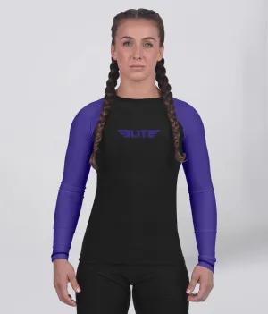 Women's Standard Purple Long Sleeve No-Gi BJJ Rash Guard