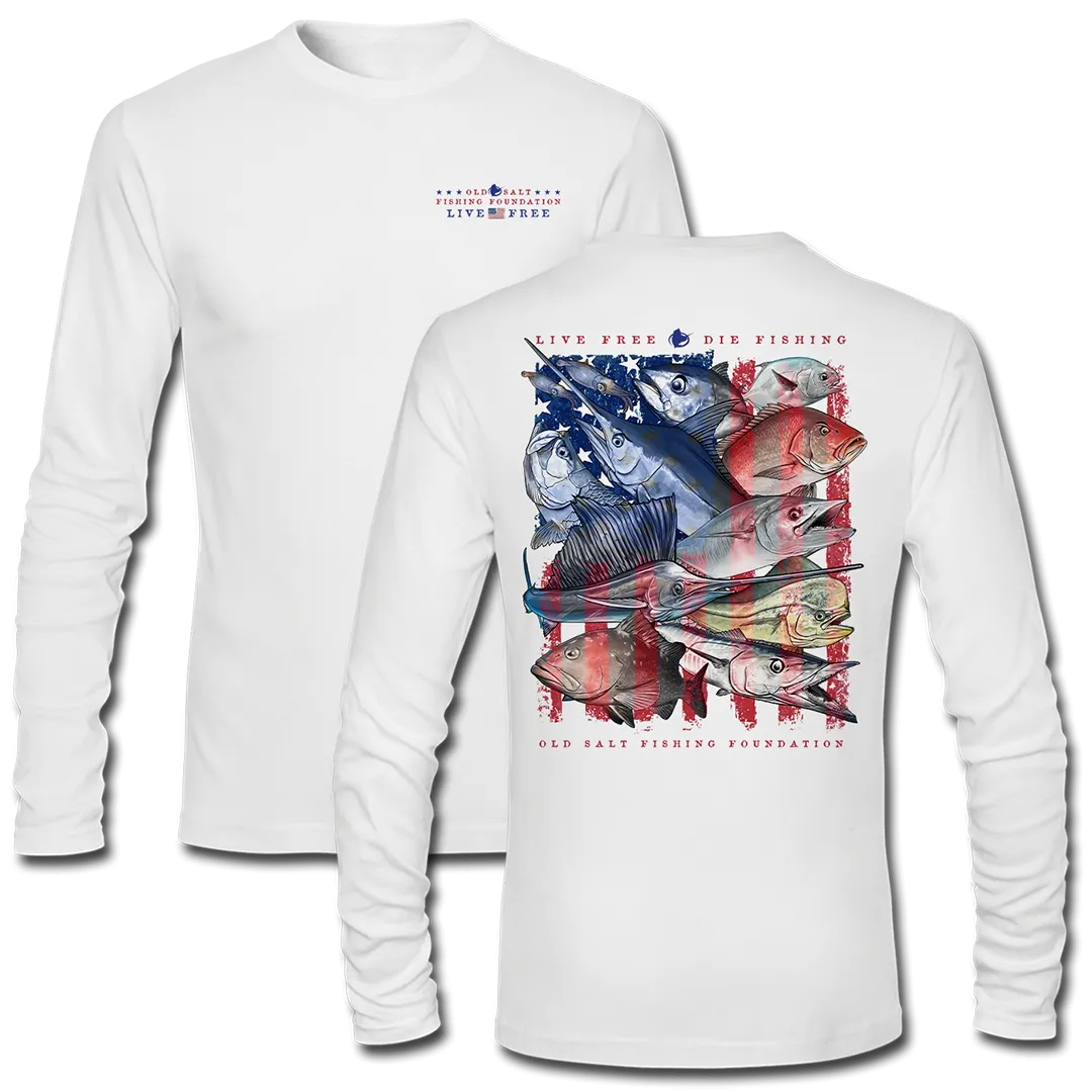 YOUTH Live Free - Saltwater Long Sleeve Performance Shirt